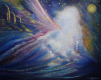 Œuvre contemporaine nommée « Evasion cosmique », Réalisée par LAILA STAUFFERT