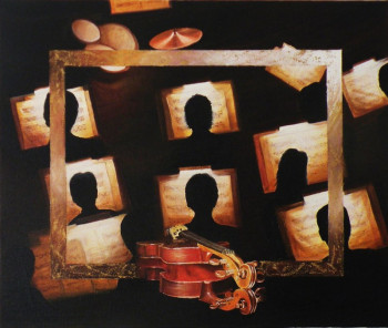 Œuvre contemporaine nommée « La leçon de violon en Stradivarius », Réalisée par FRANK GODILLE