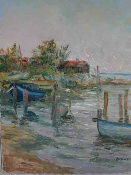 Œuvre contemporaine nommée « Arcachon : la pointe de l'Aiguillon », Réalisée par MICHEL HAMELIN