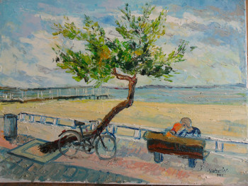 Œuvre contemporaine nommée « le tamaris : promenade Thiers à Arcachon », Réalisée par MICHEL HAMELIN