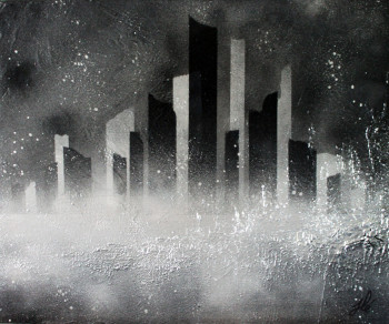 Œuvre contemporaine nommée « City graff silver #2 », Réalisée par JLé