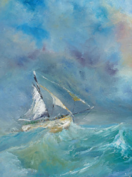 Œuvre contemporaine nommée « Contre vents et marées », Réalisée par VAN EZ-LE PERRU