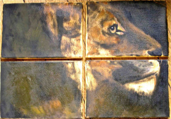 Œuvre contemporaine nommée « Lion puzzle », Réalisée par CHRISTIAN DOLLET
