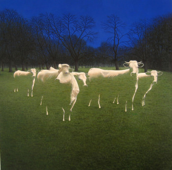 Œuvre contemporaine nommée « Oú finit l'herbe, commence la vache. », Réalisée par DARMSTADTER