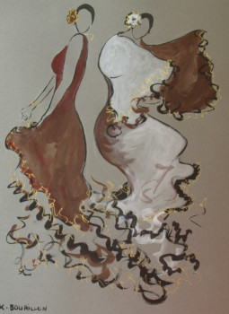 Œuvre contemporaine nommée « duo sevillanes », Réalisée par BOURILLON KAO