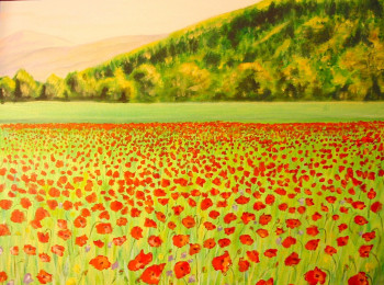 Œuvre contemporaine nommée « Coquelicots », Réalisée par A-JYS