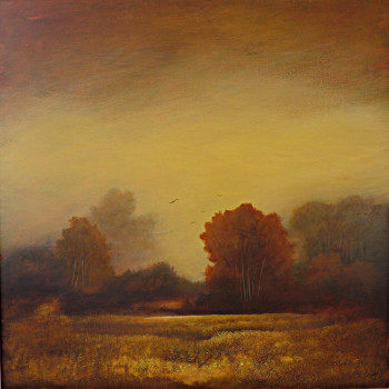 Œuvre contemporaine nommée « chemin d'automne », Réalisée par YVES OGIER