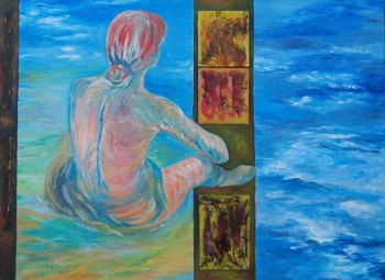 Œuvre contemporaine nommée « Nu de Toulouse Lautrec, dans l'horizon lointain de l'Océan », Réalisée par VéBERT