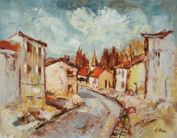 Œuvre contemporaine nommée « Rue de village en Moselle », Réalisée par ERITTER