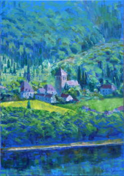Œuvre contemporaine nommée « Vallée du Lot - Village », Réalisée par MIKHAILOV