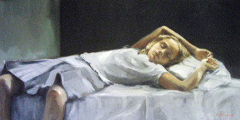 Œuvre contemporaine nommée « Constance endormie », Réalisée par SYLVIE THOMAS - VANLERBERGHE