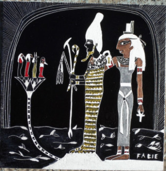 Œuvre contemporaine nommée « Isis et Osiris », Réalisée par FABIE