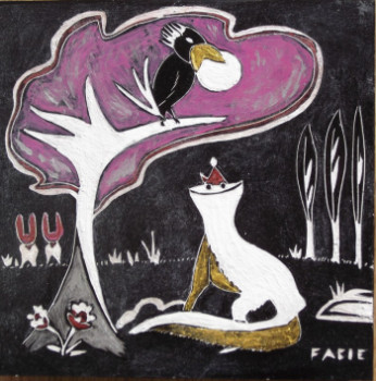 Œuvre contemporaine nommée « Le corbeau et le renard », Réalisée par FABIE