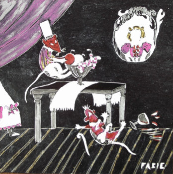 Œuvre contemporaine nommée « Le rat des villes et le rat des champs », Réalisée par FABIE