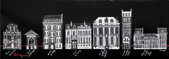 Œuvre contemporaine nommée « Le fil rouge - Paris 4ème arrondissement », Réalisée par FABIE