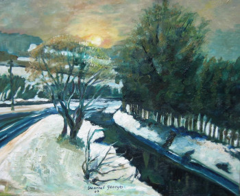 Œuvre contemporaine nommée « PAYSAGE DE NEIGE », Réalisée par MARCEL GEORGES