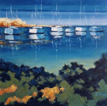 Œuvre contemporaine nommée « Dans la baie d'Alicastre à Porquerolles », Réalisée par NICOLE BILES