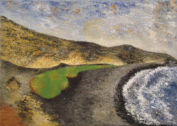 Œuvre contemporaine nommée « Lago Verde », Réalisée par SYLVIE JESSUA CLOUTIER