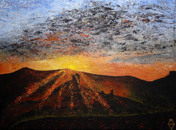Œuvre contemporaine nommée « Sunset in Canarias », Réalisée par SYLVIE JESSUA CLOUTIER