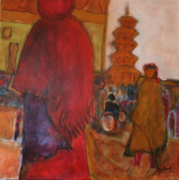 Œuvre contemporaine nommée « Bhaktapur », Réalisée par ALAIN BERTHAUD