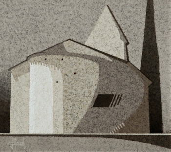Œuvre contemporaine nommée « Montaigu de Quercy.Eglise St Martin », Réalisée par JEAN CLAUDE MAUREL