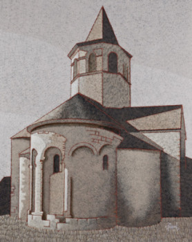 Œuvre contemporaine nommée « Eglise de Nasbinals-Lozère- 2 », Réalisée par JEAN CLAUDE MAUREL