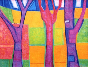 Œuvre contemporaine nommée « Composition pour 3 arbres », Réalisée par FRANCE WAGNER