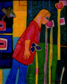 Œuvre contemporaine nommée « Lucie au jardin d' Aucy », Réalisée par FRANCE WAGNER