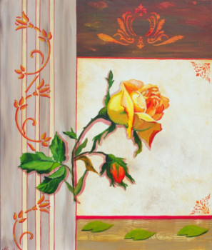 Œuvre contemporaine nommée « La Rose Déco », Réalisée par ALINE DRAPEAU