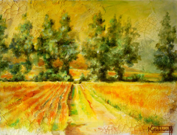 Œuvre contemporaine nommée « Les champs dorés », Réalisée par KATIA TCHIRIEFF