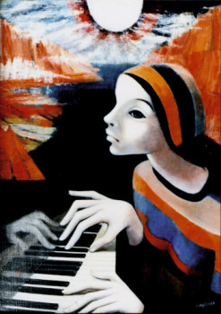 Œuvre contemporaine nommée « la pianiste », Réalisée par JEAN MOSNIER