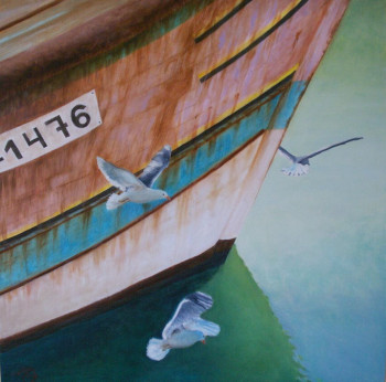 Œuvre contemporaine nommée « Retour de pêche », Réalisée par NICOLE DESDOUET