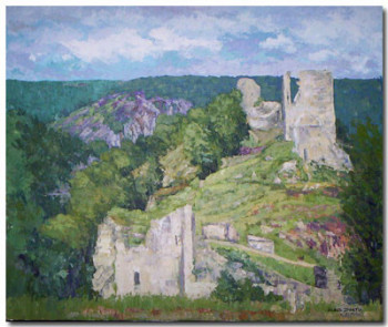 Œuvre contemporaine nommée « "Les ruines de Crozant vues de Chopeline" », Réalisée par AGNèS DORTU
