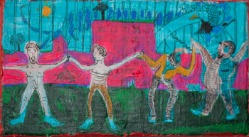 Œuvre contemporaine nommée « dancing with people », Réalisée par SARAH ARTIN'S