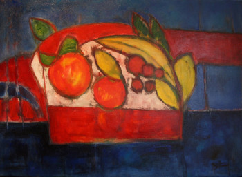 Œuvre contemporaine nommée « Corbeille de fruits », Réalisée par ALAIN BERTHAUD