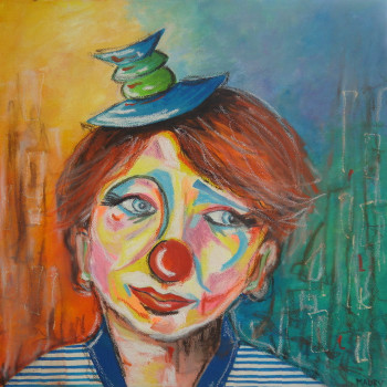 Œuvre contemporaine nommée « ENFANT CLOWN 2 », Réalisée par MIREILLE MAURY