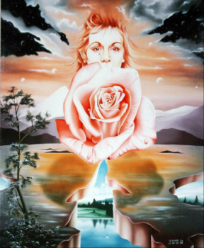 Œuvre contemporaine nommée « Rose crépusculaire », Réalisée par ANDRé JEANNIN