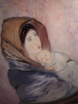 Œuvre contemporaine nommée « La mère et l'enfant », Réalisée par TYNA RAVIER
