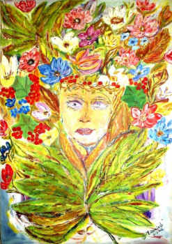 Œuvre contemporaine nommée « Visage fleurie », Réalisée par ISRADAN
