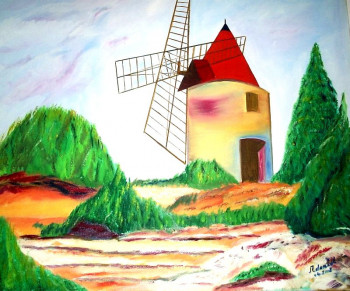 Œuvre contemporaine nommée « Moulin  (Impressionnisme) », Réalisée par ISRADAN