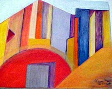 Œuvre contemporaine nommée « Maison de sable  (Cubisme) », Réalisée par ISRADAN