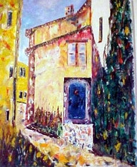 Œuvre contemporaine nommée « Porte bleue (Impressionnisme) », Réalisée par ISRADAN