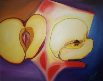 Œuvre contemporaine nommée « Pomme Rouge  (Cubisme) 2 », Réalisée par ISRADAN
