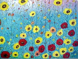 Œuvre contemporaine nommée « Champs de fleurs  (Impressionnisme) », Réalisée par ISRADAN