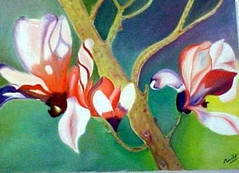 Œuvre contemporaine nommée « L'Arbre en fleurs  (Impressionnisme) », Réalisée par ISRADAN