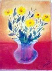 Œuvre contemporaine nommée « Vase bleu  (Impressionnisme) », Réalisée par ISRADAN