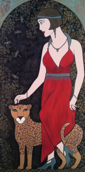 Œuvre contemporaine nommée « Myrna au Lion », Réalisée par CATHAJEK