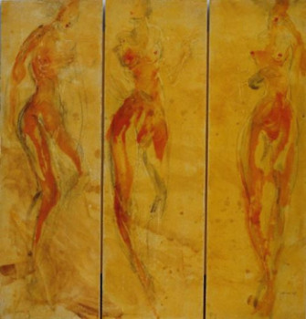 Œuvre contemporaine nommée « trois femmes », Réalisée par DIDIER GOESSENS