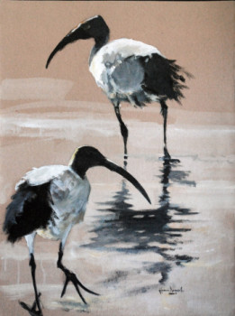 Œuvre contemporaine nommée « L'ibis - la pêche », Réalisée par HENRI DUROSELLE