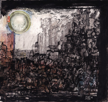 Œuvre contemporaine nommée « Sous la lune », Réalisée par KIZOU DUMAS
